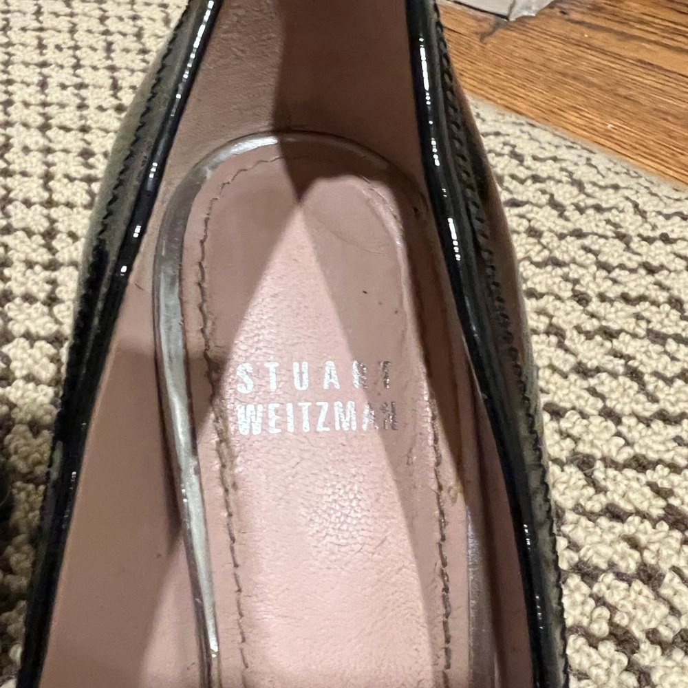 Stuart Weitzman Black Patent Size 8 Open Toed Pum… - image 3